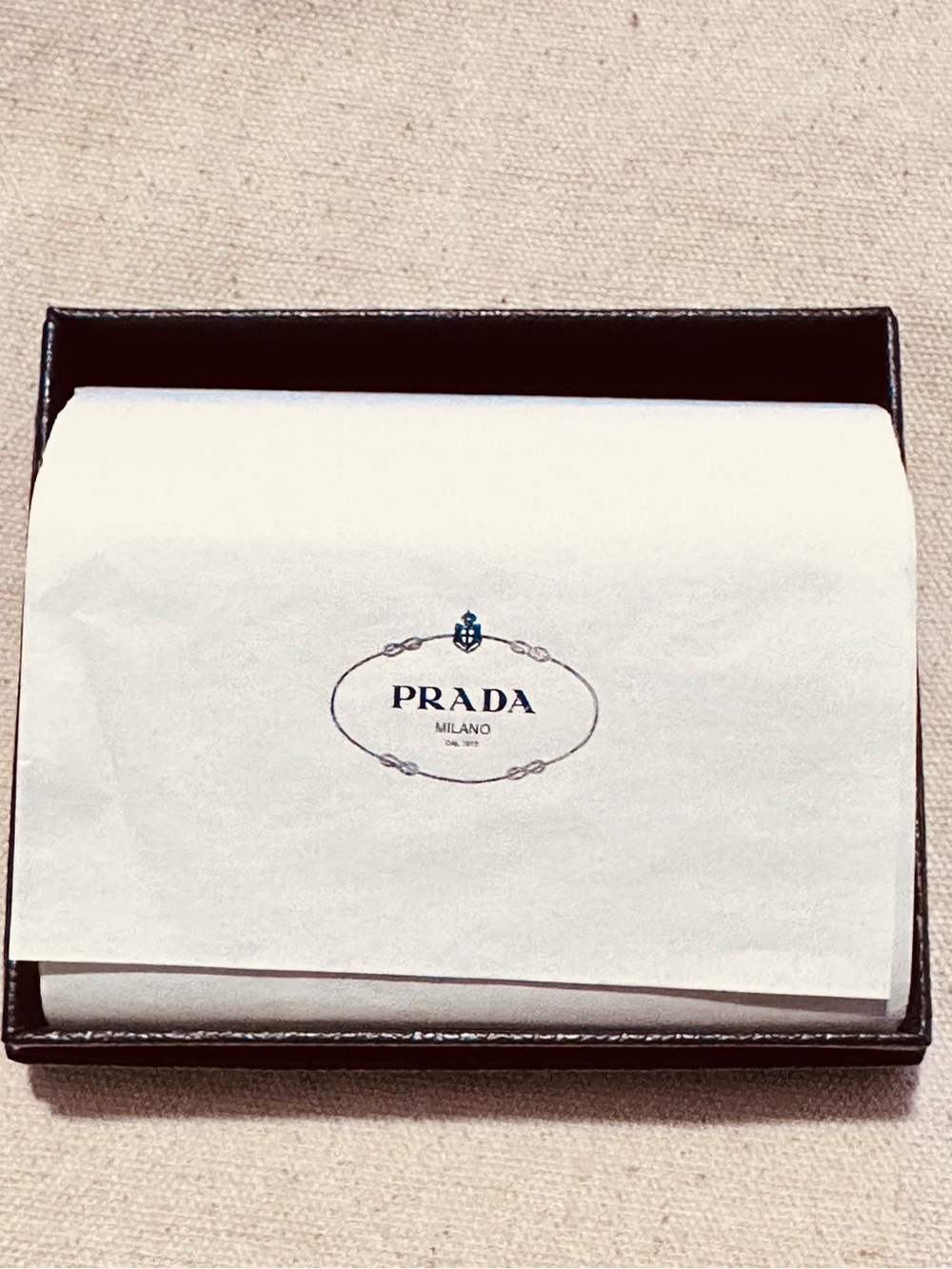 Prada | Card Case | Prada Caramel Leather Card Case with Gold Logo - Picture 3 of 6